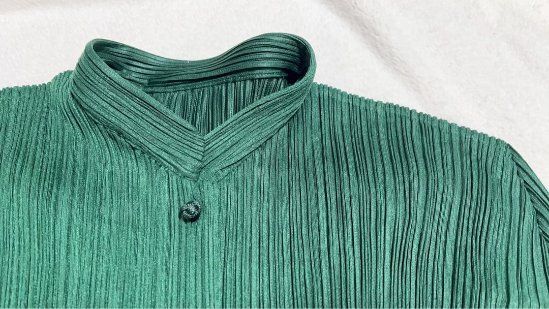 PLEATSPLEASE プリーツプリーズ 長袖 カーディガン 変形 グリーン