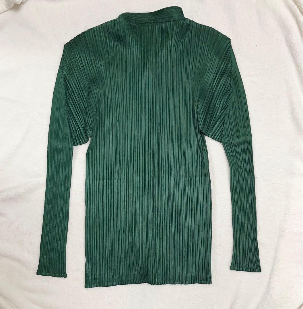 PLEATSPLEASE プリーツプリーズ 長袖 カーディガン 変形 グリーン