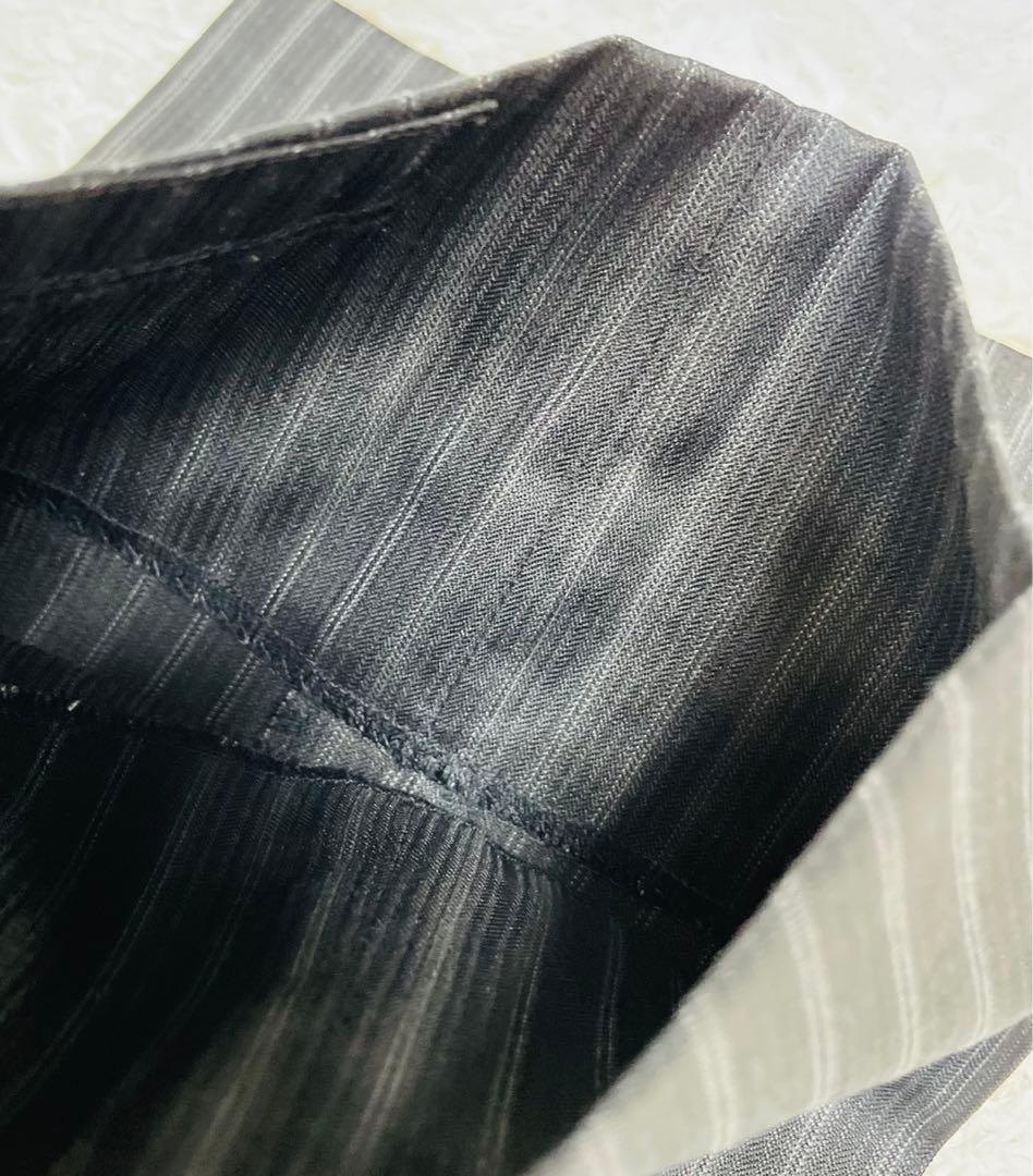 美品◆ムッシュニコル　スーツ　セットアップ　光沢　裏地ペイズリー　ストライプ46