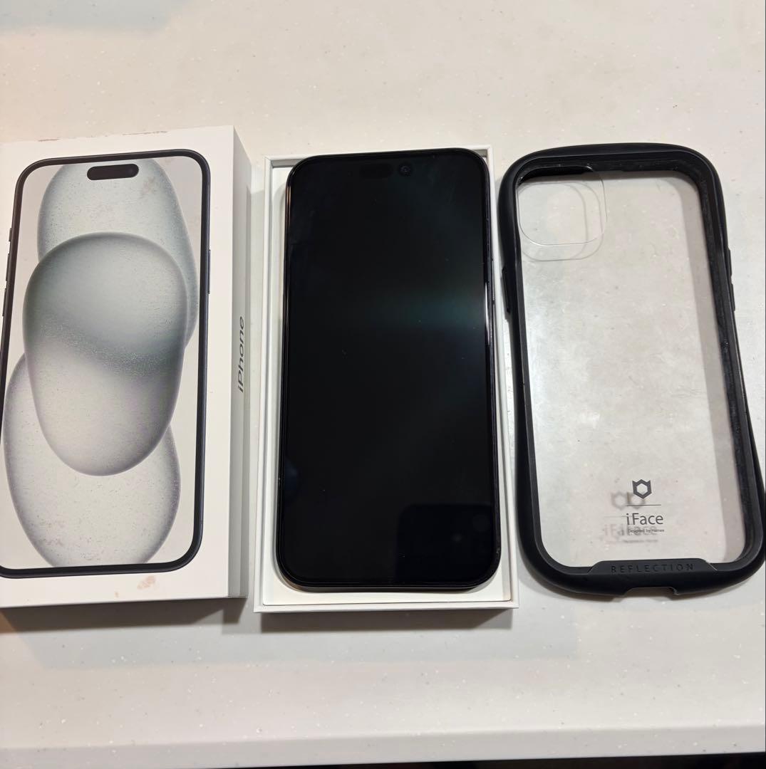 【美品】iPhone15Plus 128G ブラック iFaceケース付き