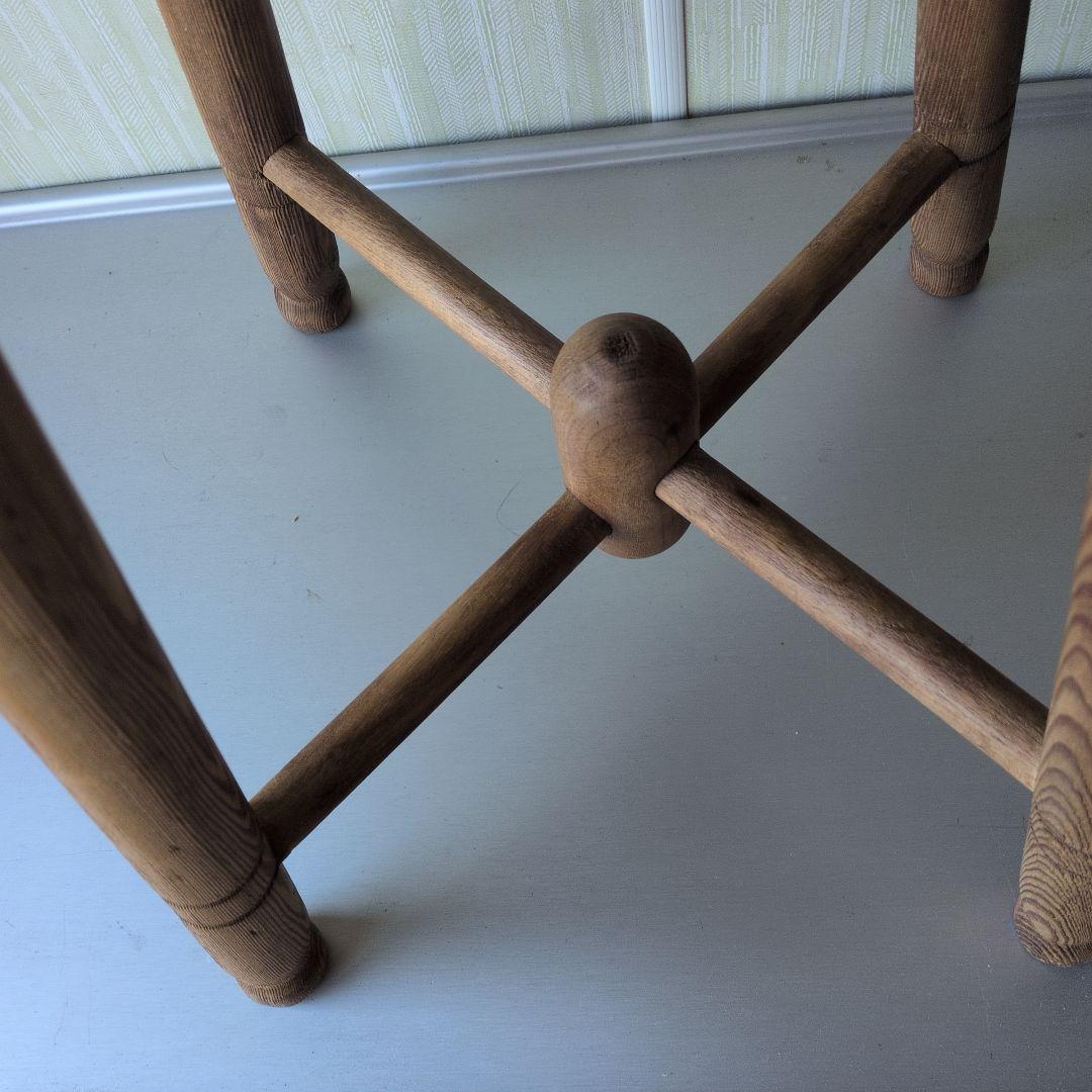 アンティークイギリス木製ラウンドスツール