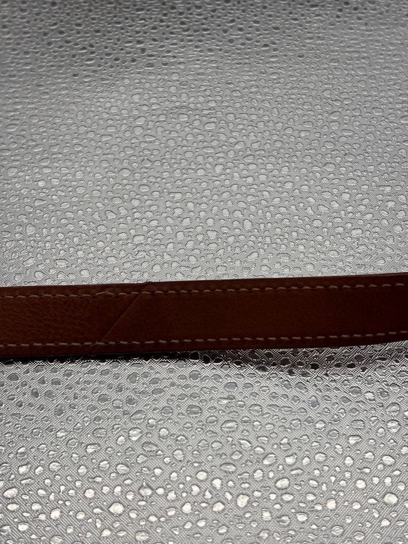 genten ブラウンレザーショルダーバッグ