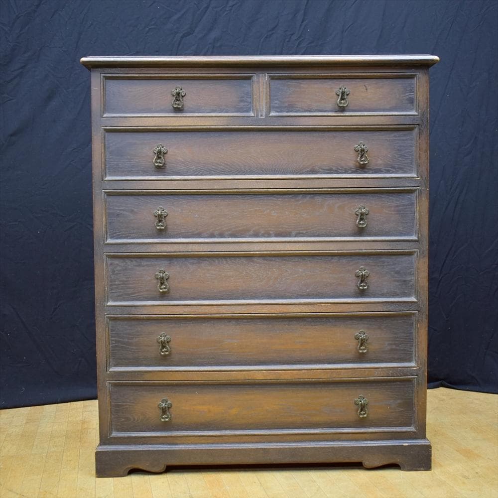 神戸洋家具　６段　７杯　ハイチェスト　タンス　箪笥　チェスト　引き出し　衣類