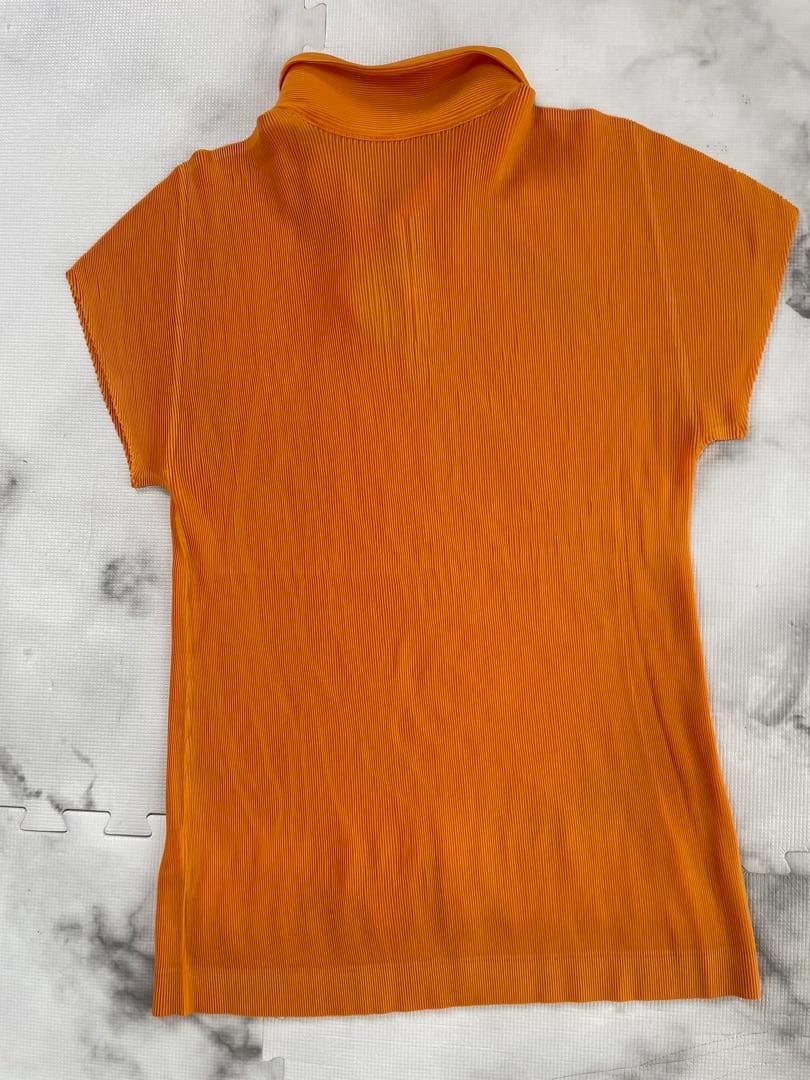 最終値下げ‼️ISSEY MIYAKE プリーツプリーズ ポロシャツ オレンジ