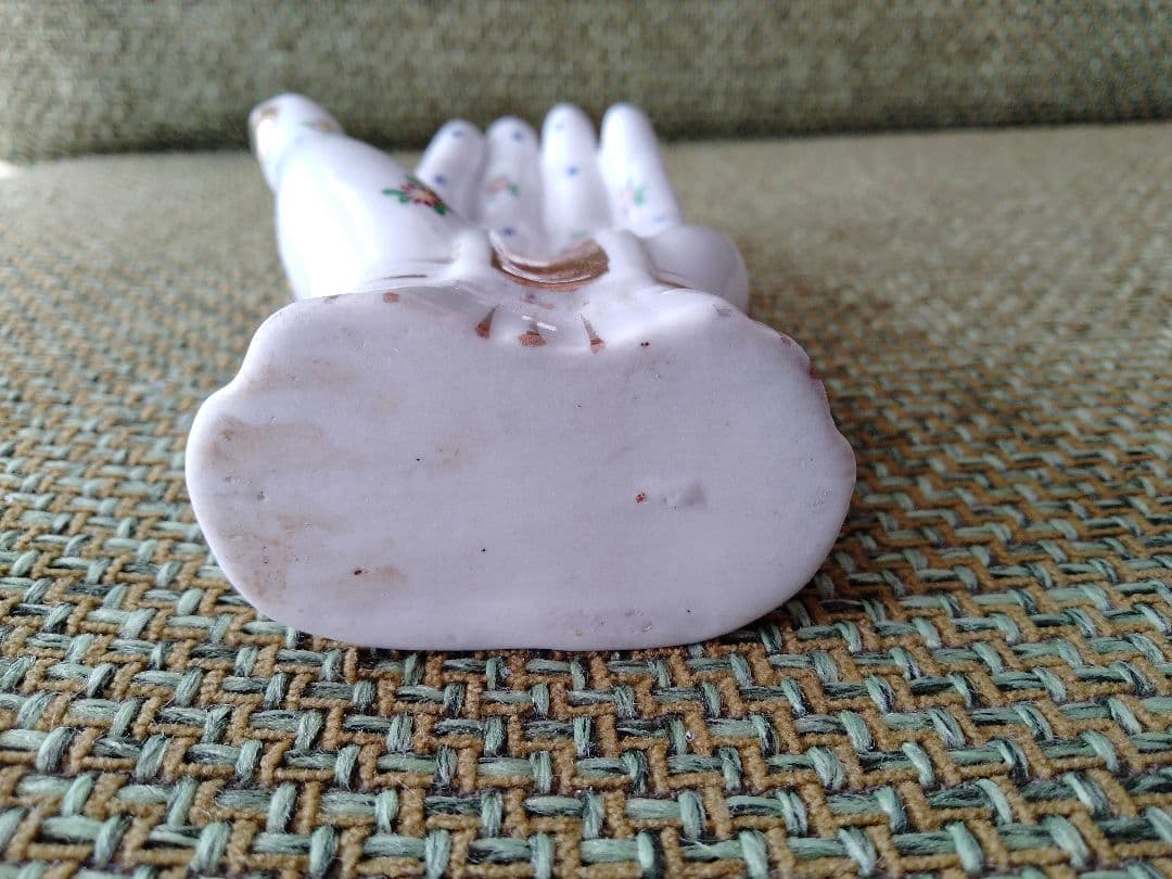 ハンド　手　花柄　オブジェ　置物　ビンテージ　レア　ドット　ジュエリー　レトロ