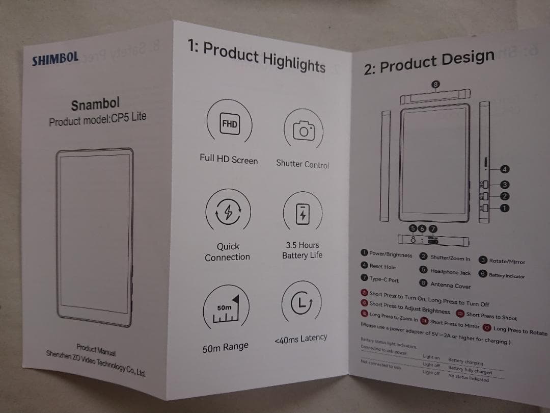 CP5 Lite HD セルフモニター　マグネットケース付き