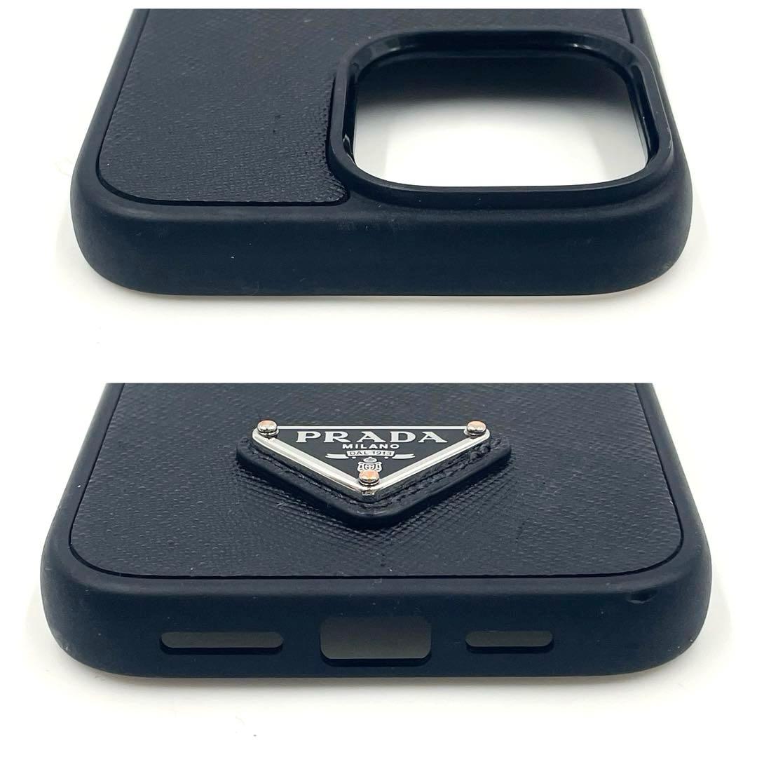 【美品】プラダiPhone 16ProMAXスマホケース 三角ロゴ サフィアーノ