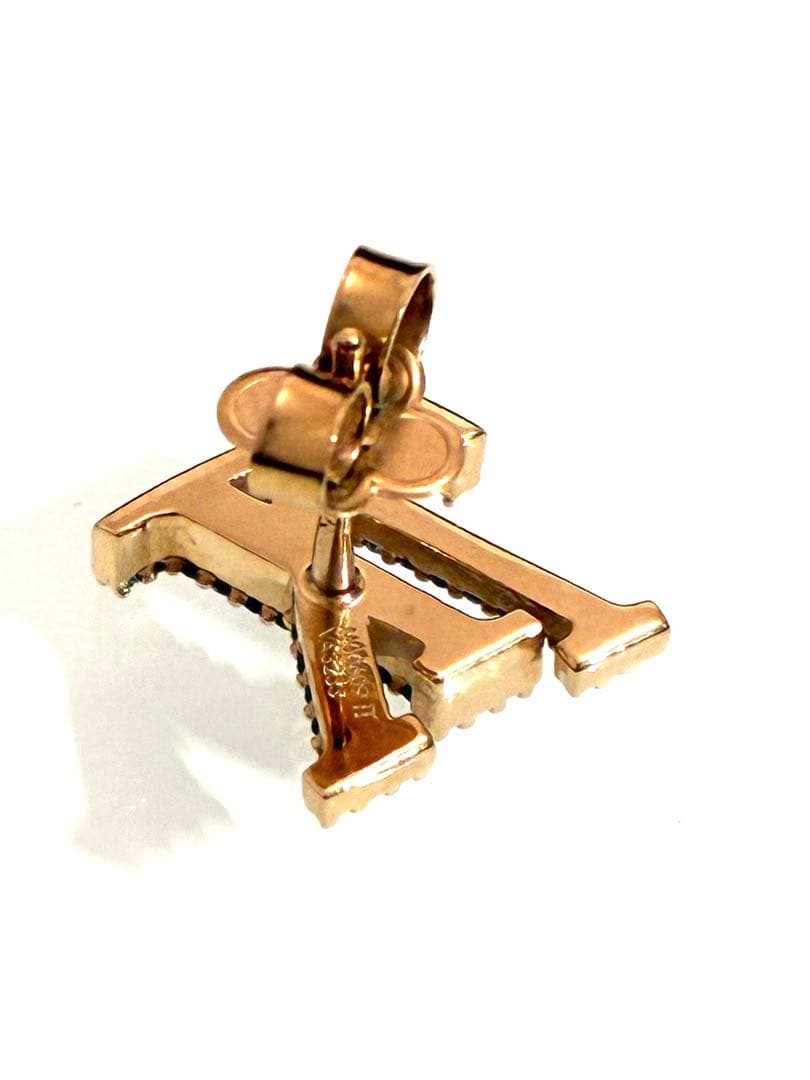 ルイヴィトンピアス片耳用ラインストーンゴールド