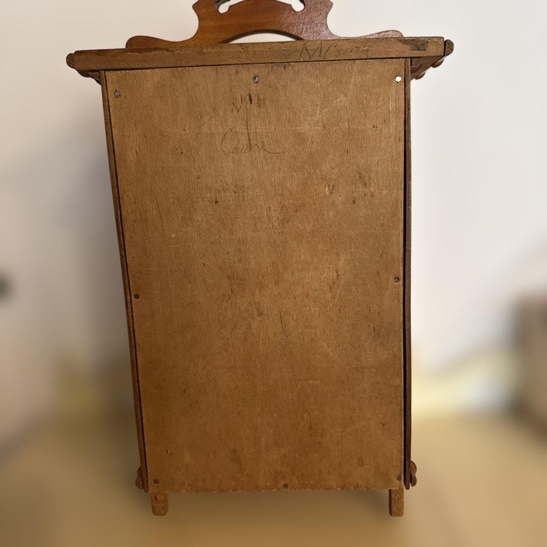 フランスアンティーク 　バンブー 木製ドールキャビネット