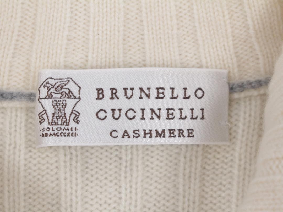 ▲専用 ブルネロクチネリ カシミヤ 100％ ジップアップセーター ホワイト系