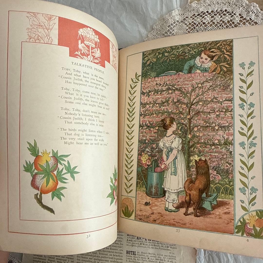 稀少1882年アンティーク美しい挿絵の絵本　洋書　古書ジャンクジャーナル児童書
