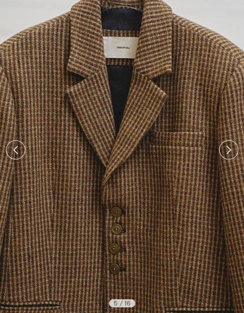 TODAYFUL ウール100%チェックジャケット