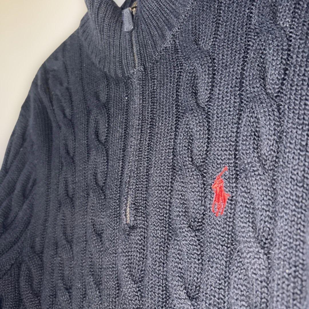 現行 POLO RALPH LAUREN ケーブルニット ハーフジップ