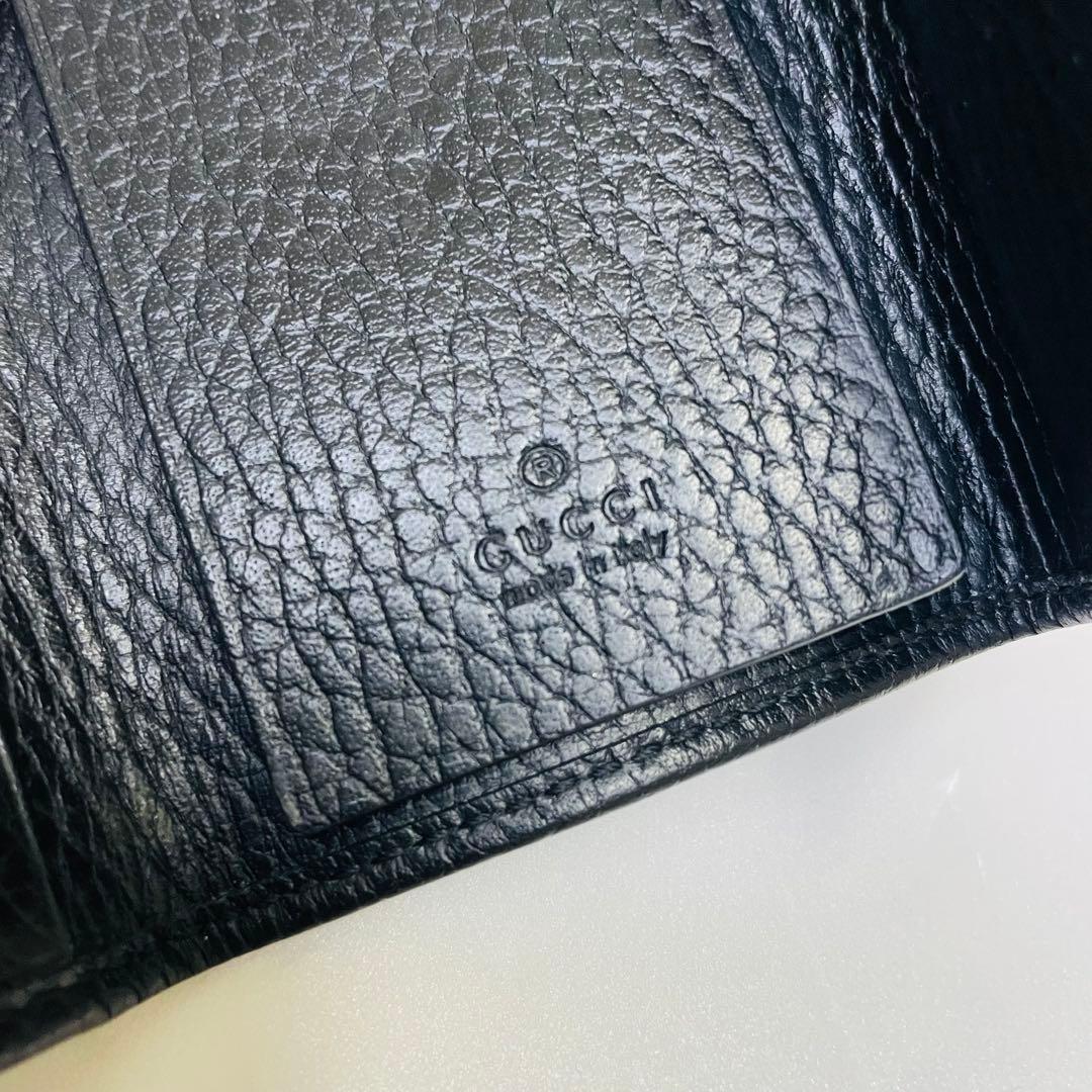 美品 GUCCI グッチ GGマーモント 6連キーケース レザー ブラック 黒