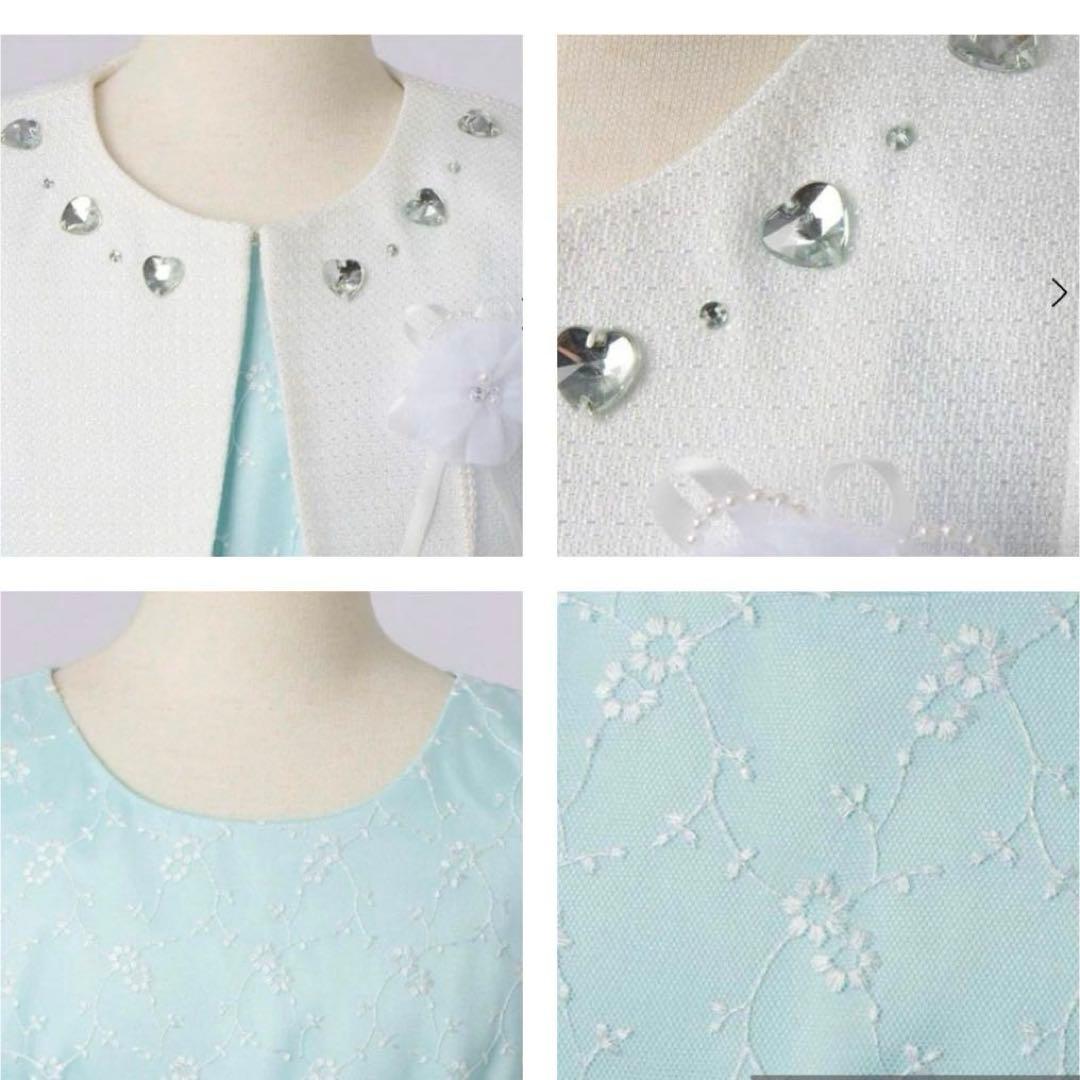 G17新品120ヒロミチナカノ女の子セレモニーアンサンブルワンピース白ボレロ入学