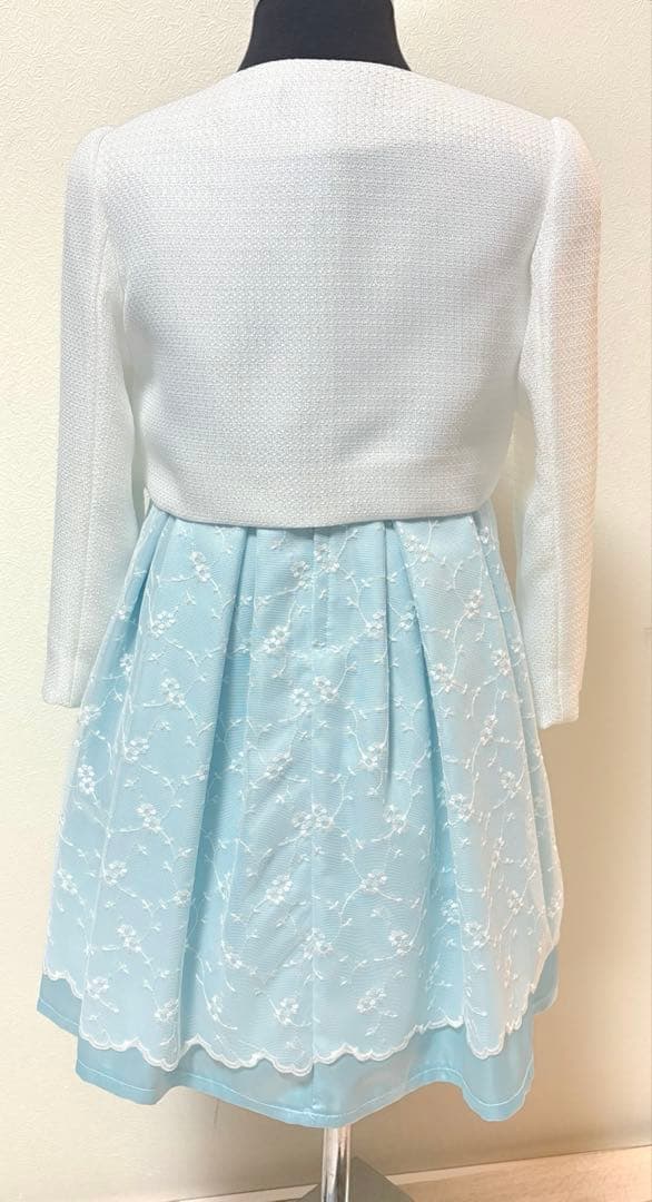 G17新品120ヒロミチナカノ女の子セレモニーアンサンブルワンピース白ボレロ入学