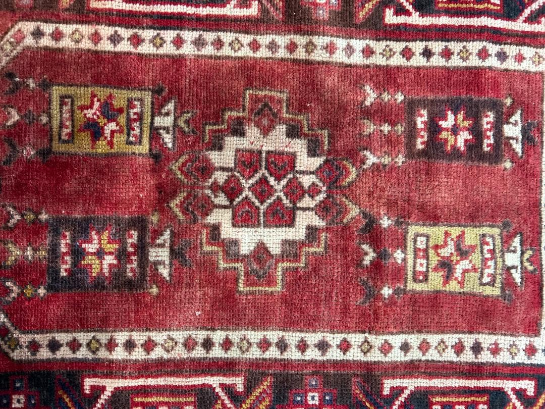 【60's Vintage rug】118×77cm　トルコ　ミフラーブ　ラグ