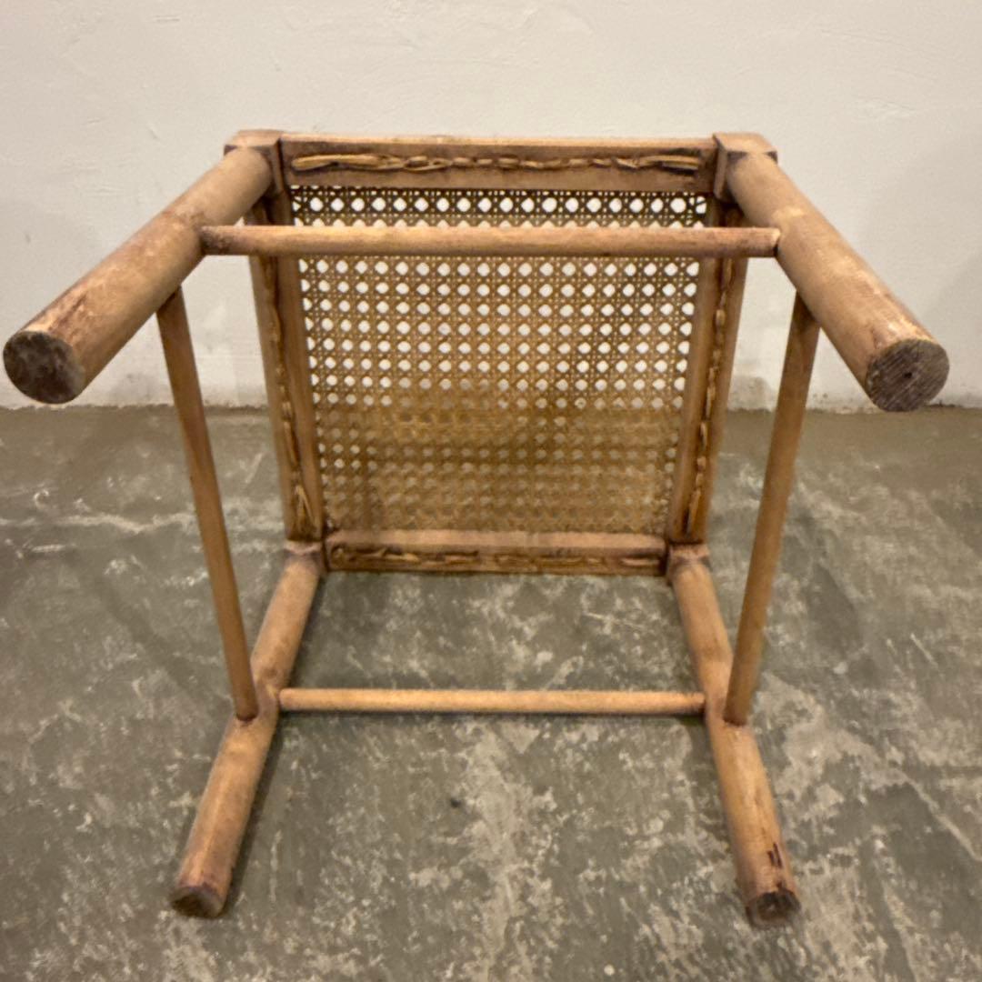 ヴィンテージ　ラタン　スクエア　スツール