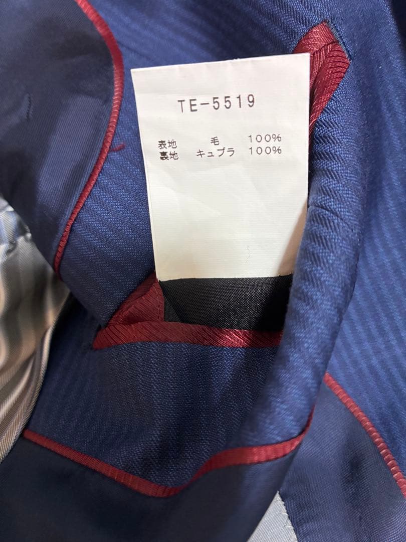 TENORAS ティノラス スリーピーススーツ ブルーM お洒落 裏地赤ライン