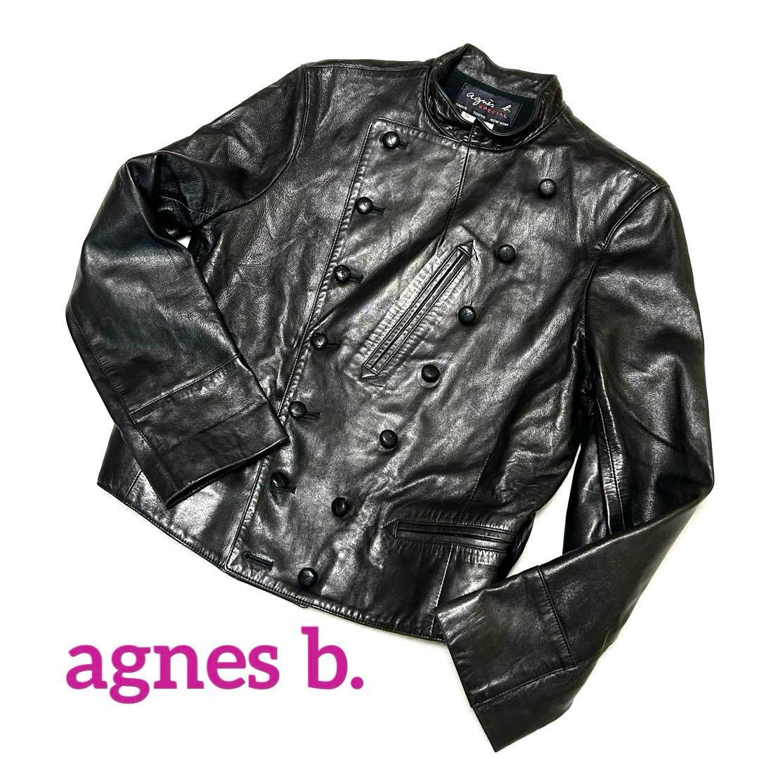 【希少】美品　agnes b. アニエスベー ナポレオン ラム レザージャケット