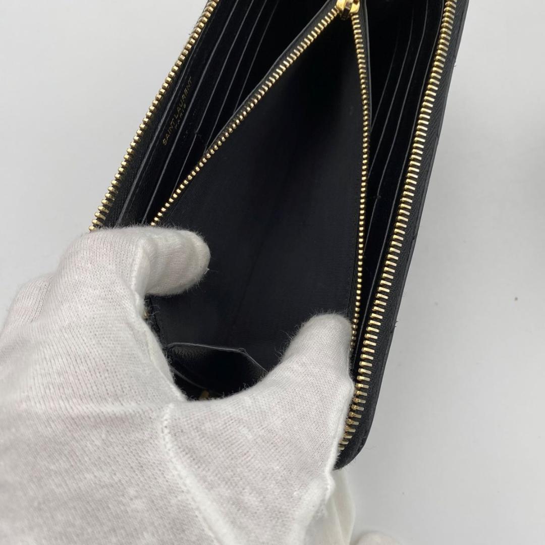 【美品】サンローラン モノグラム フルジップ ウォレット 長財布 Vステッチ