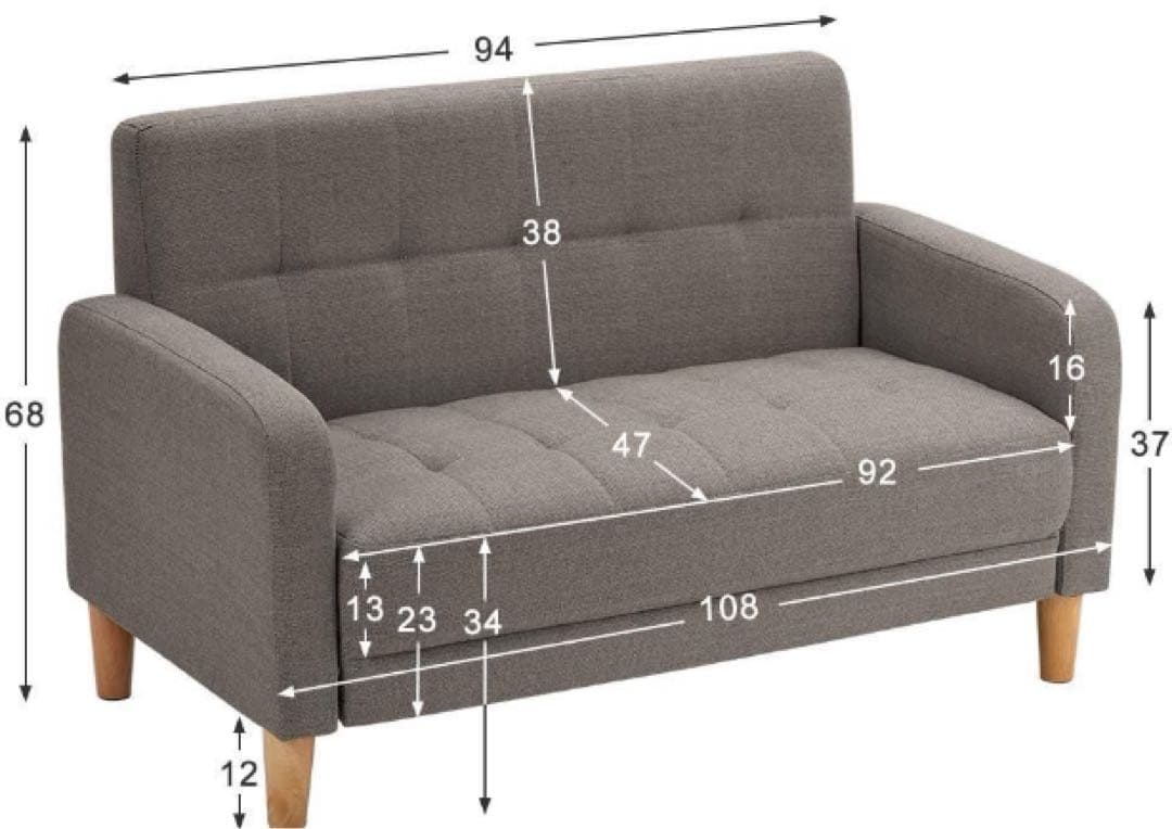 週末限定特価！ほぼ未使用！コンパクトサイズの2人掛けソファ　送料込み