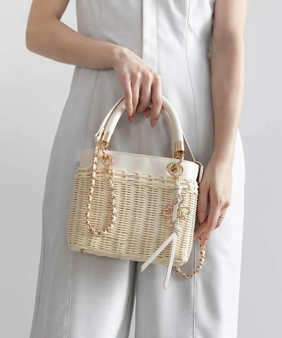 RANDA チェーンショルダー2WAYカゴバッグ