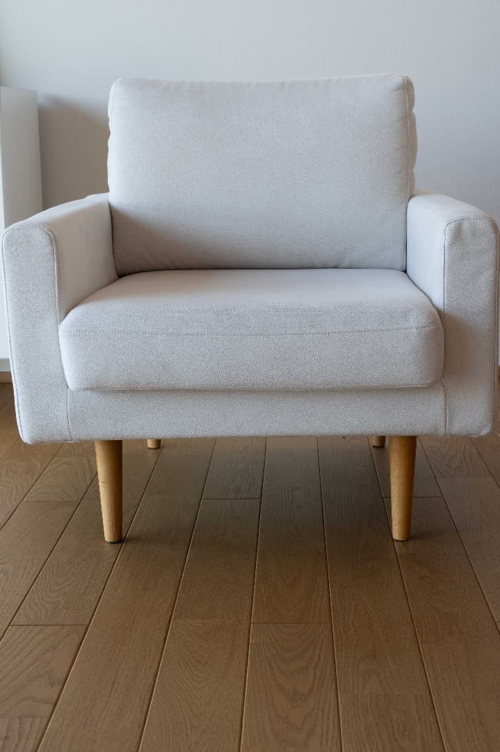 【送料込】高野木工　レオソファ 1人掛け （アイボリー）