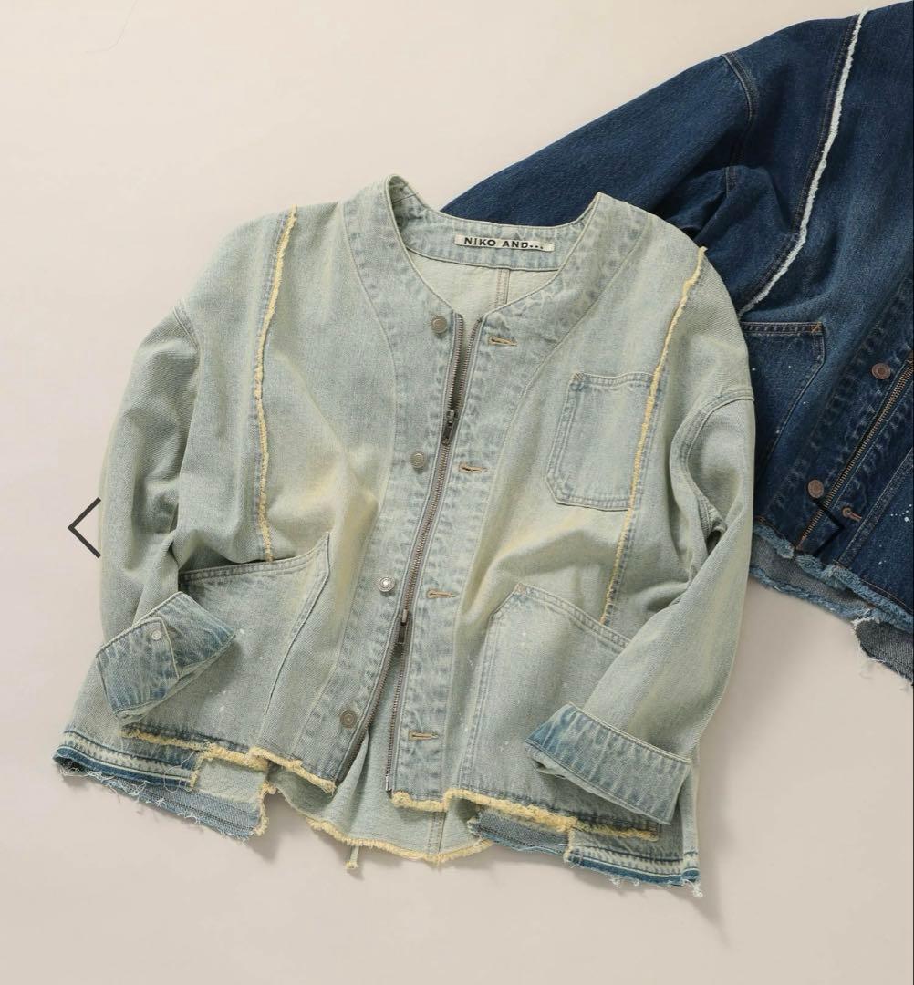 ニコアンド ［NKJ 2026SS］エンジニアリメイクデニムジャケット　ベージュ