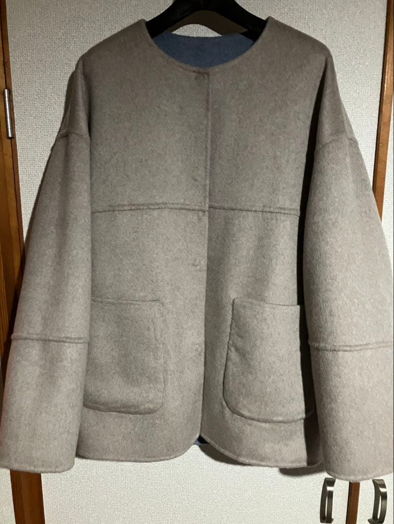 ジェナエスパスメルヴェイユ2WAYふんわり上質リバーシブルコクーンジャケット