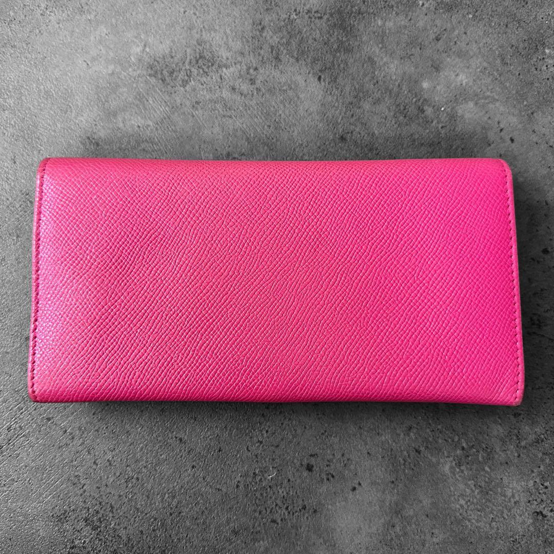 希少✨BVLGARI ビーゼロワン　サフィアーノレザー　二つ折り長財布　ピンク