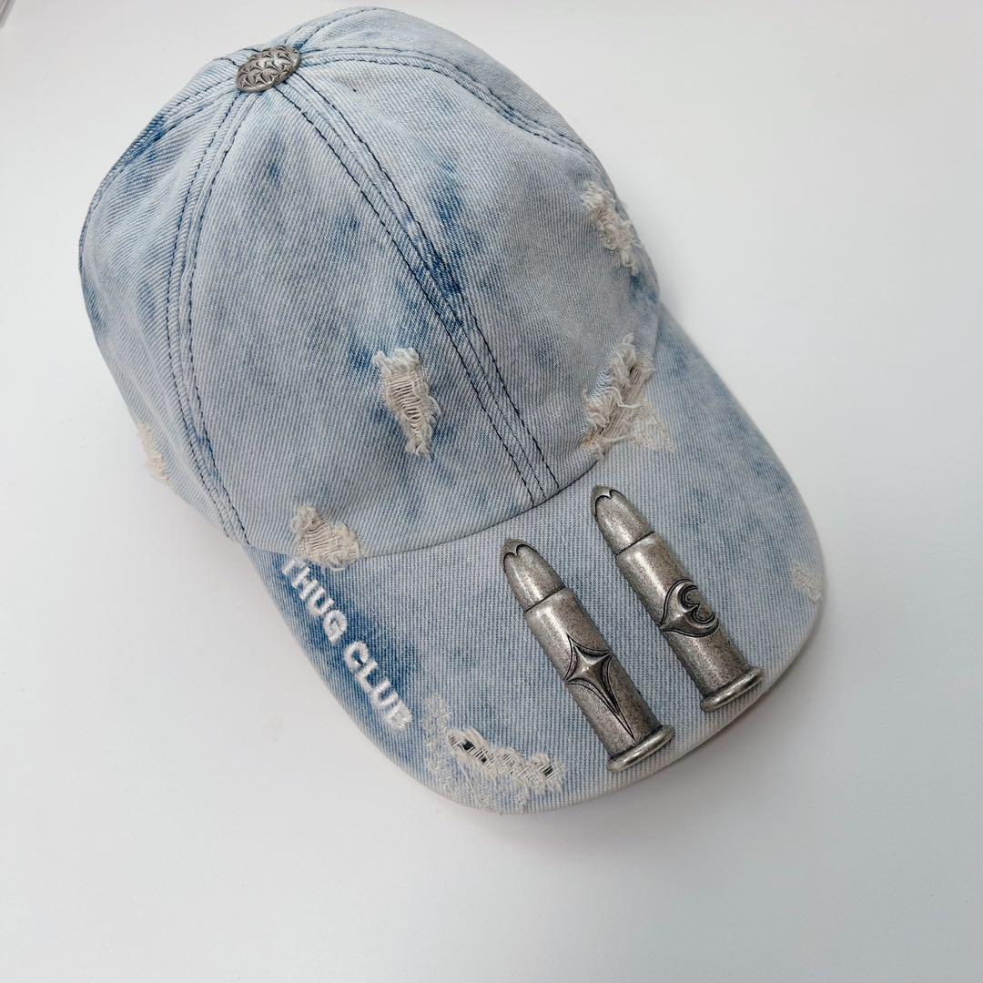 【希少】thug club サグクラブ LIFE CAP キャップ デニム 銃弾