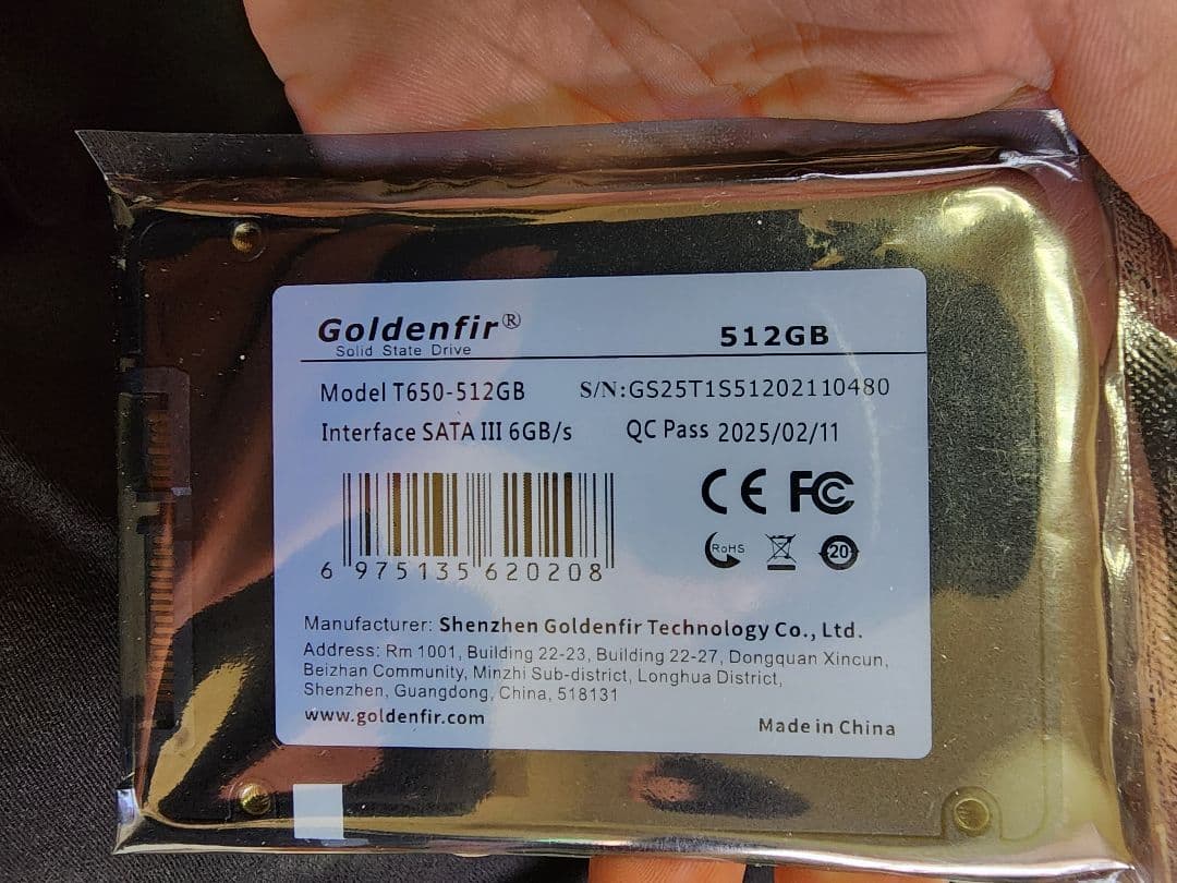 Goldenfir T650 512GB SSD 2.5インチ 未開封 10点
