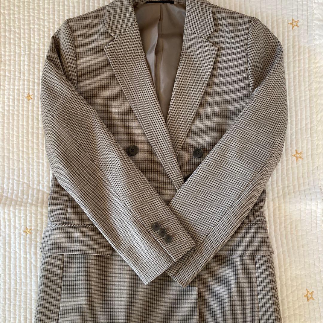 ユニクロ　ダブルジャケット ブラウン　XS