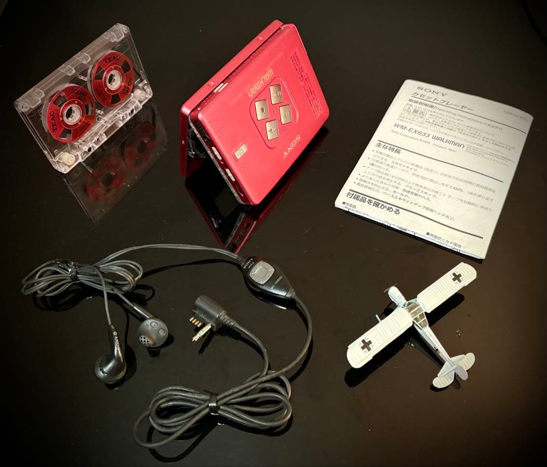 カセットウォークマン SONY WM-EX633 橙色　(整備済み、完動美品)