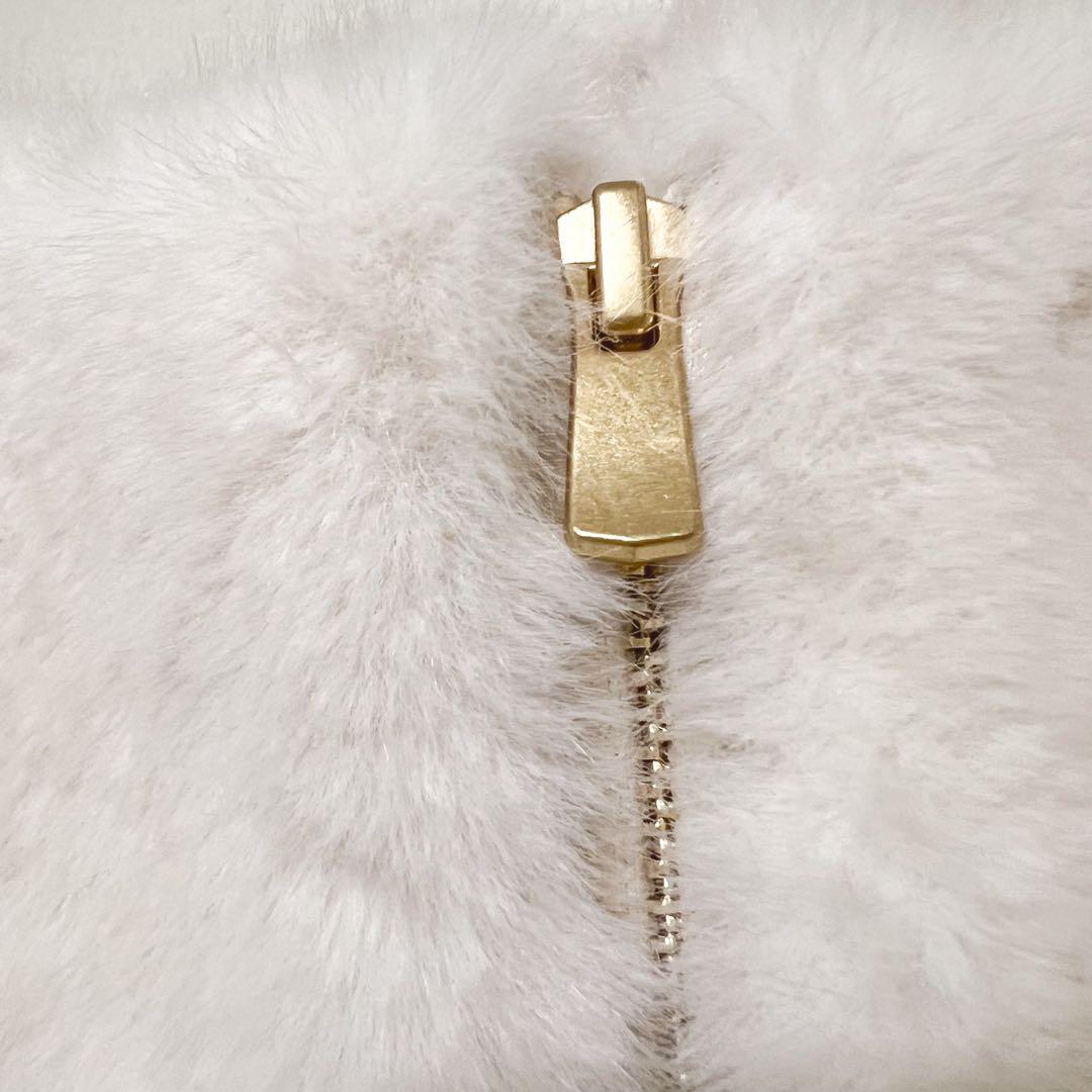 グレースコンチネンタル フェイクミンクフードジャケット　キナリ