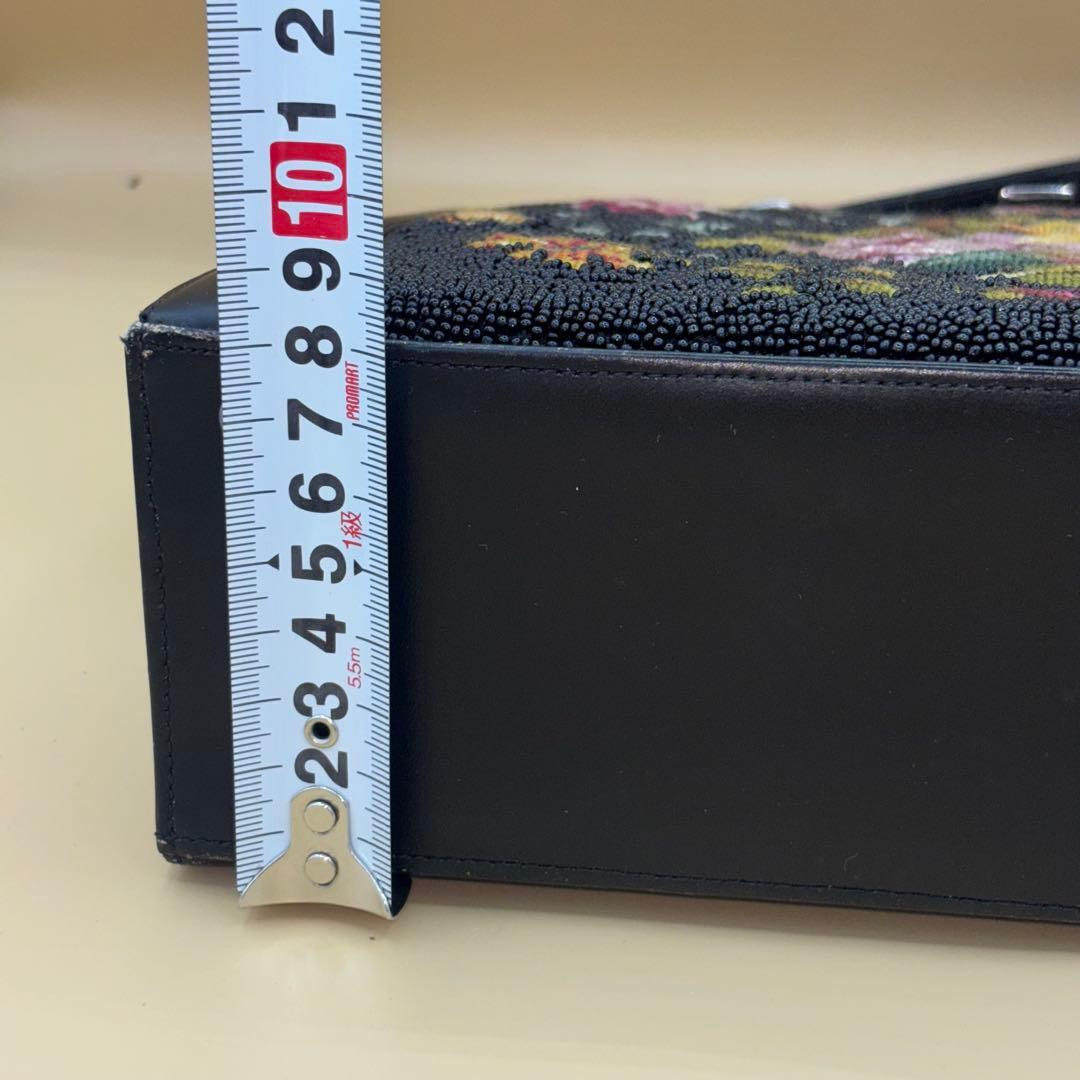 プチポアン風 ビーズ刺繍 花柄 ヴィンテージバッグ 英領香港 ハンドメイド