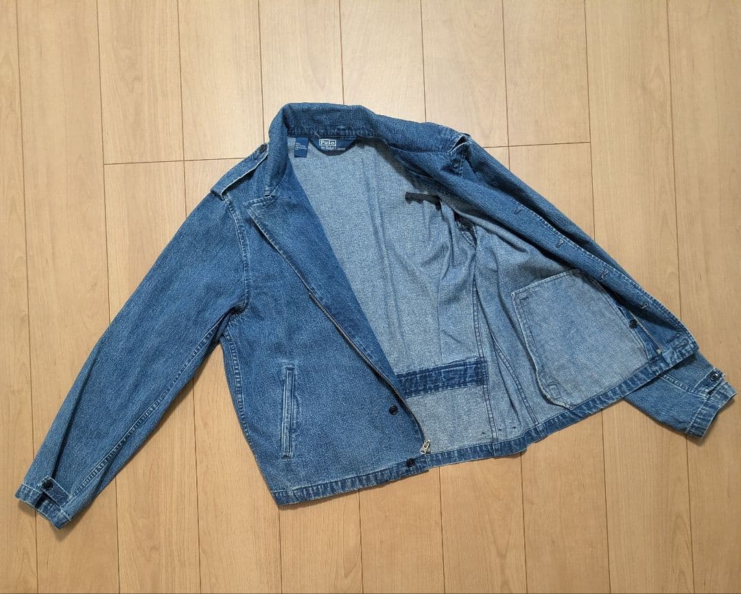 デニム ライダース コート ラルフローレン ralph polo 名作 Ｌ