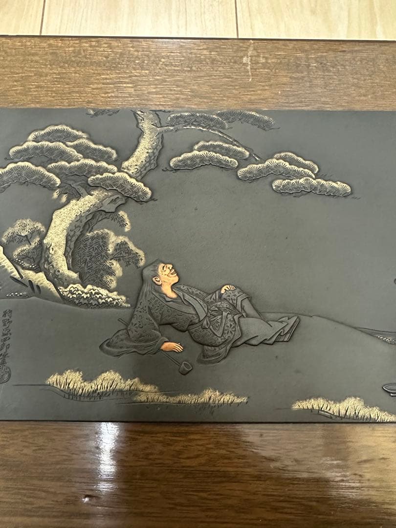 金工美術　昭和三年　金工　額　彫刻　骨董　古美術　アンティーク