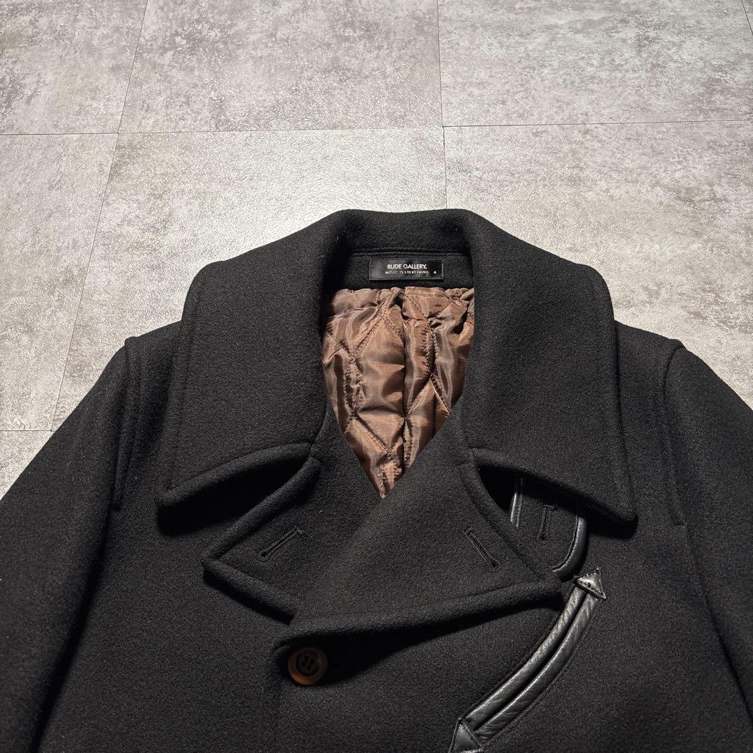 極美品　rude gallery ポケットレザーPコート　チバユウスケ ブラック