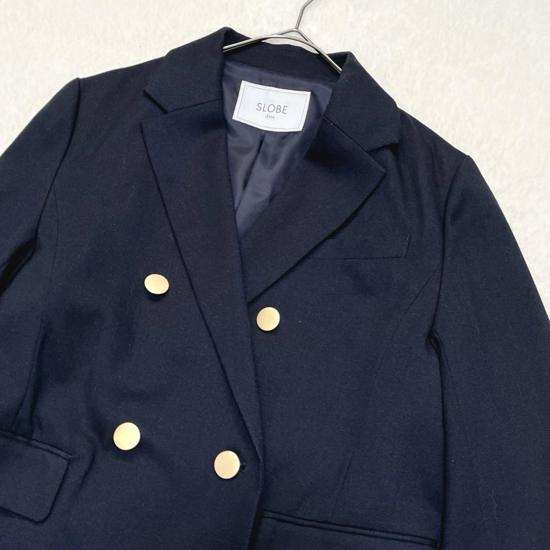 スローブイエナ 紺ブレ ネイビー 金ボタン 38 ダブル テーラードジャケット