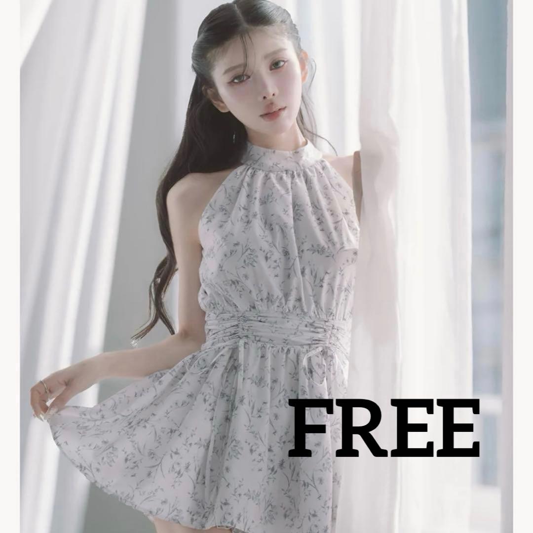 Darich ダーリッチ アメスリギャザーフレアミニワンピース グレー free