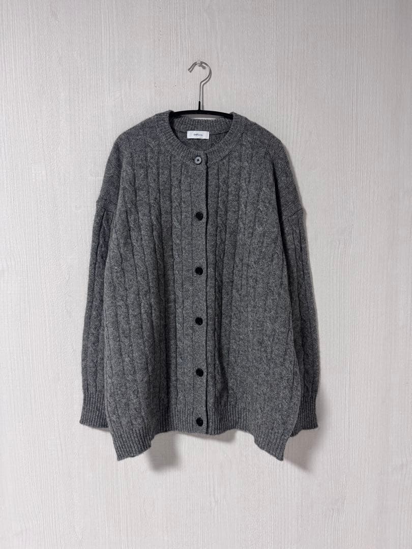 SHIPS any: ヤク ケーブルクルーネックニット カーディガン