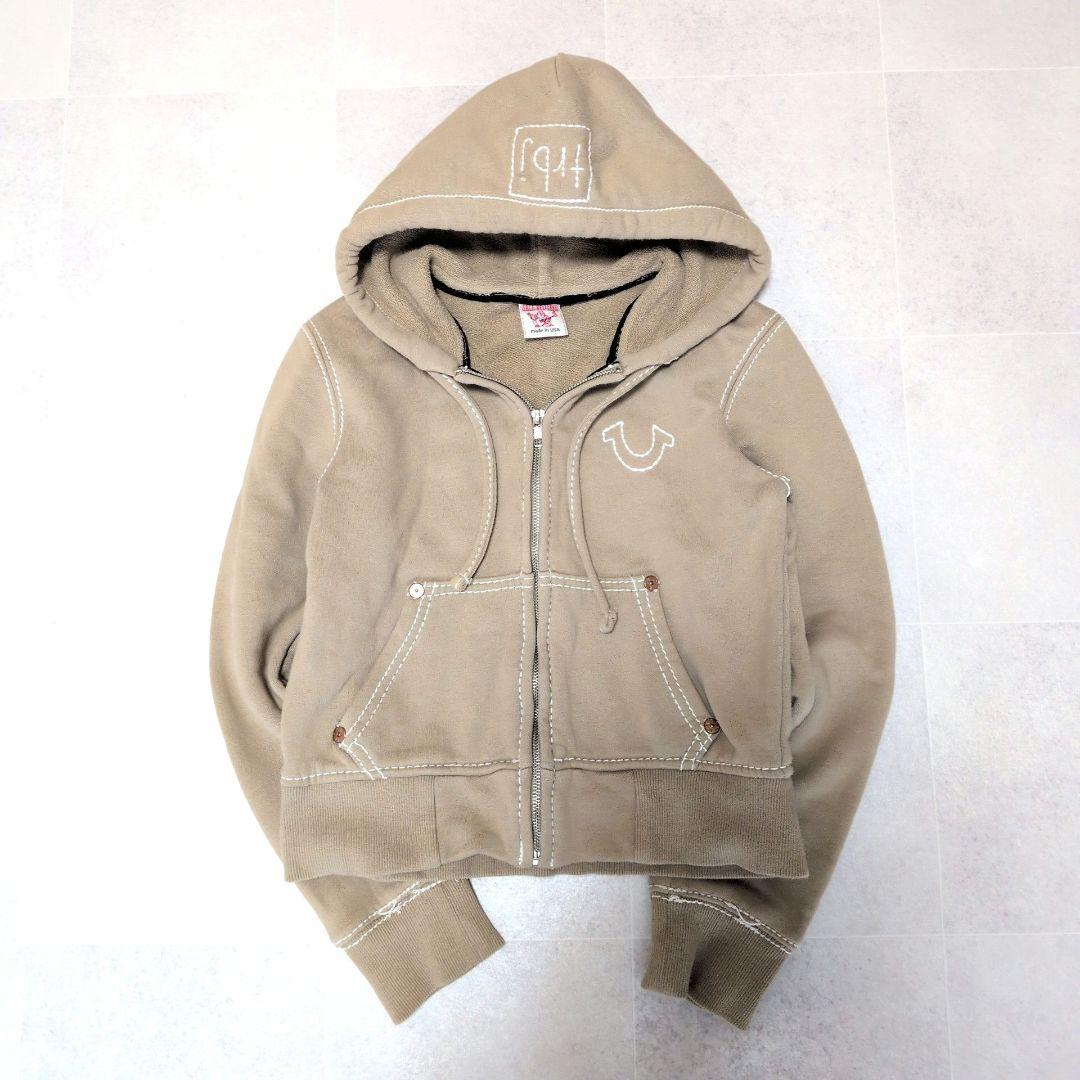 トゥルーレリジョン ジップパーカー USA製 S ロゴ Y2K　アメリカ製