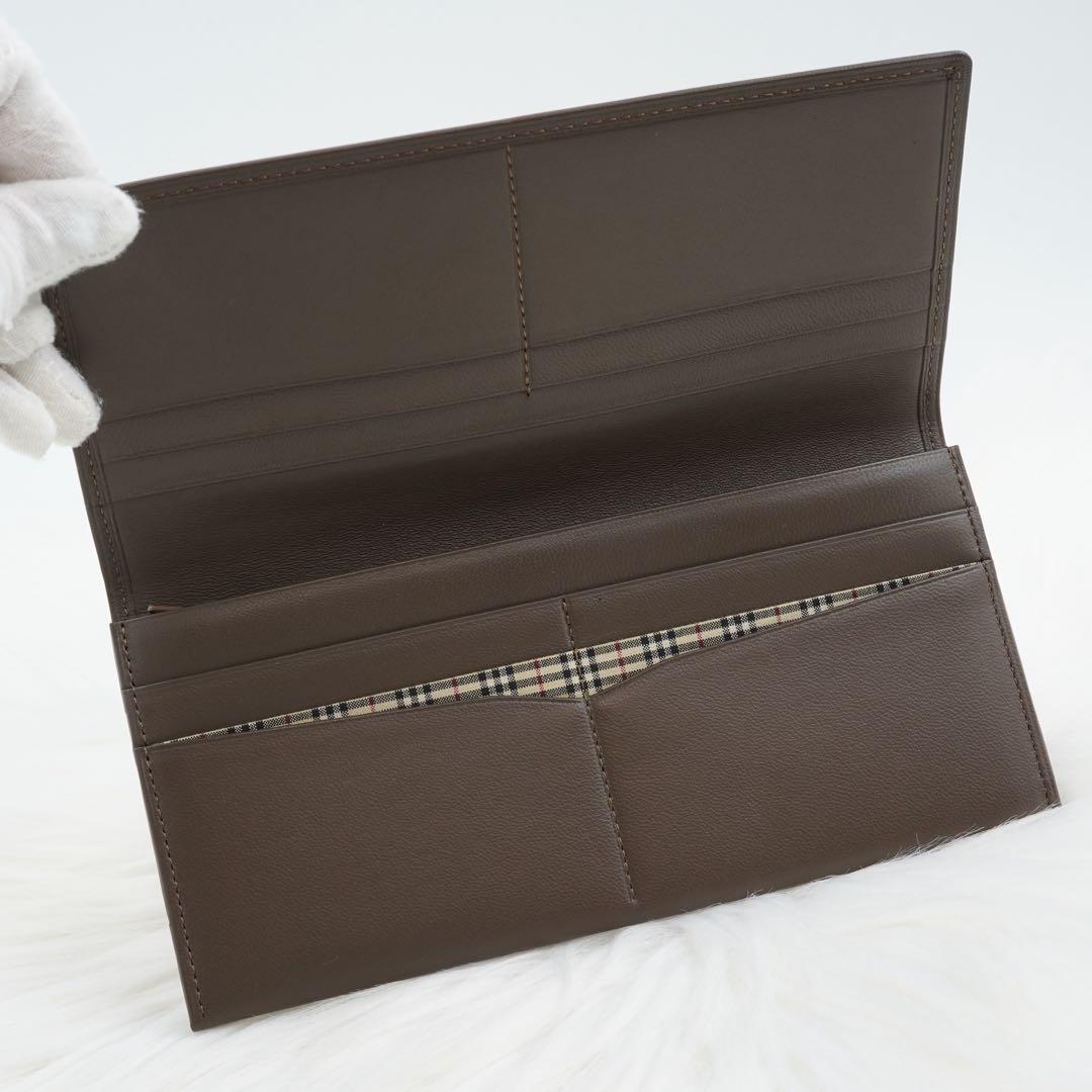 新品未使用品　箱付き　BURBERRY LONDON 長財布　ノバチェック　茶