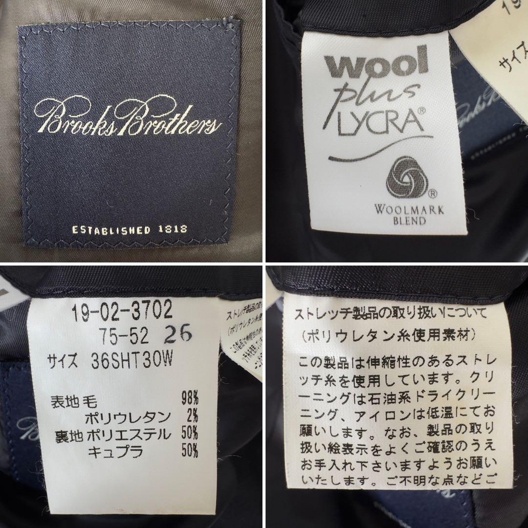 ブルックスブラザーズ✨Wool Plus LYCRA ウィンドウペン 黒 36