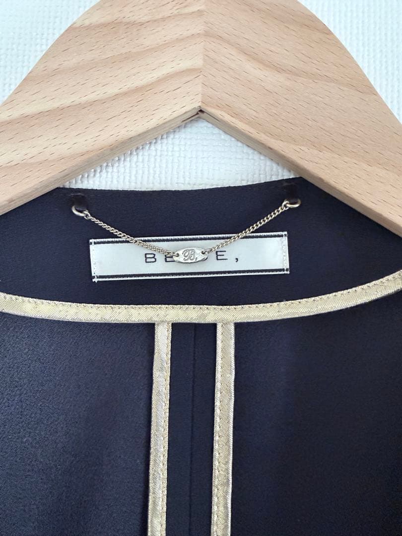 BEIGE, ノーカラージャケット ネイビー クリーニング済