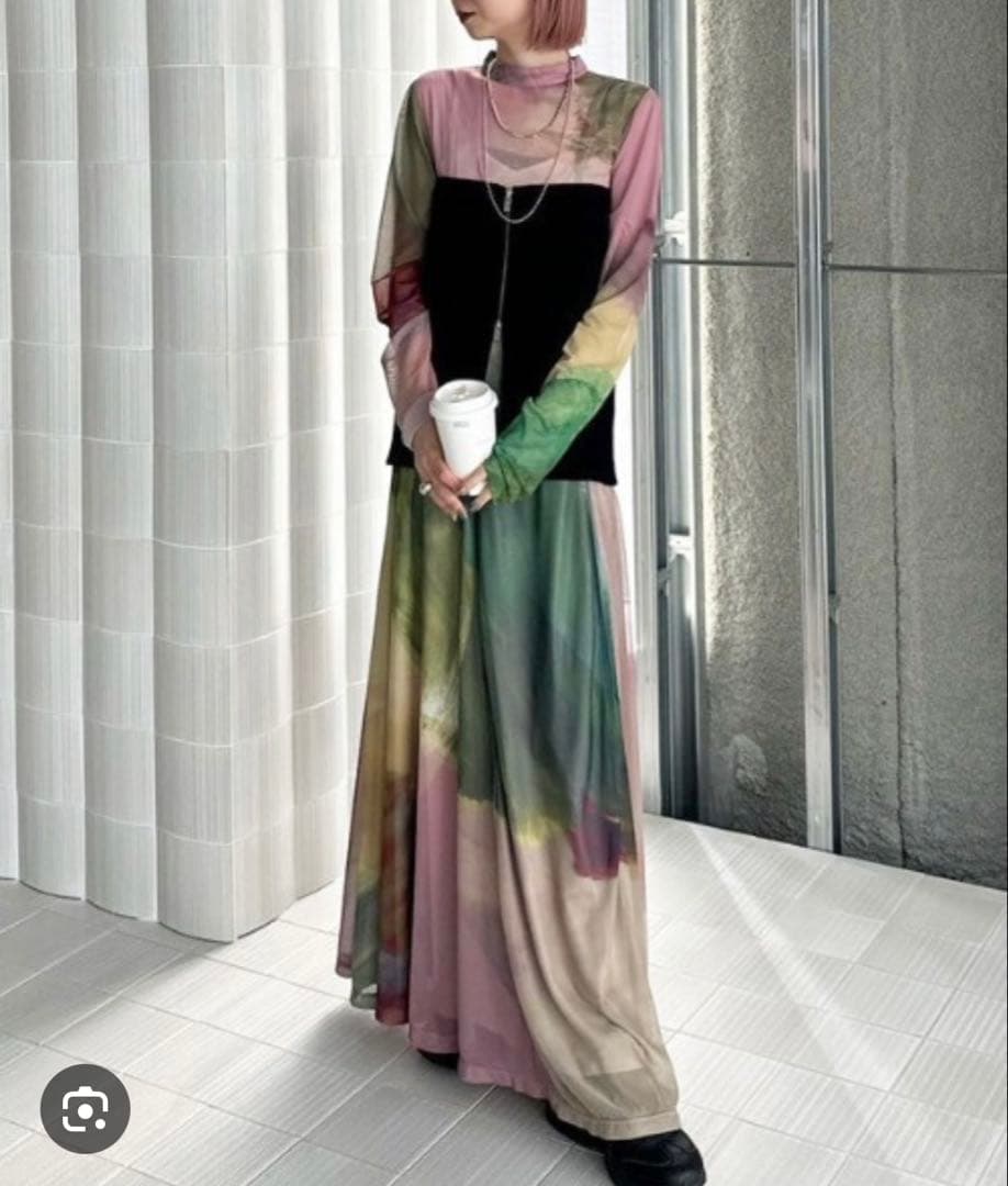 ELIZABETH STAINED GLASS SHEER DRESS 新品