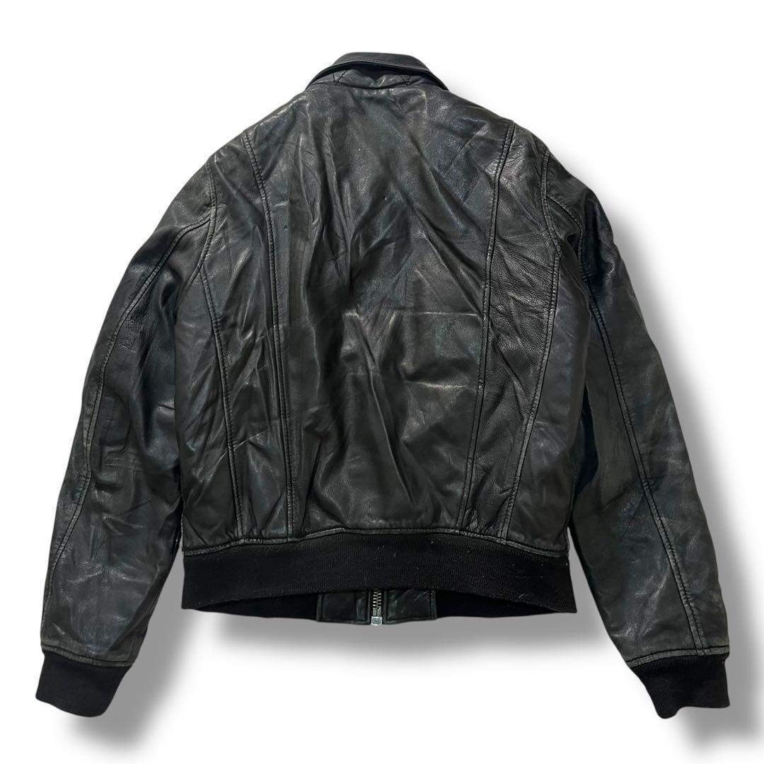 Schott ボンバージャケット レディース ラムレザー M 黒 古着 00s