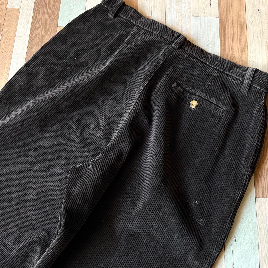 【USA製】90s LANDS'END 太畝コーデュロイパンツ 黒 W33L28